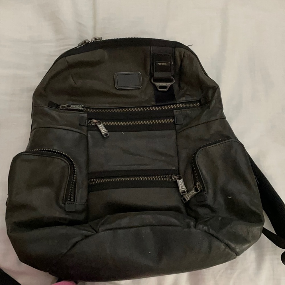 Tumi leather backpack